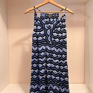 Tommy Bahama Blue and White Wavy Midi Dress